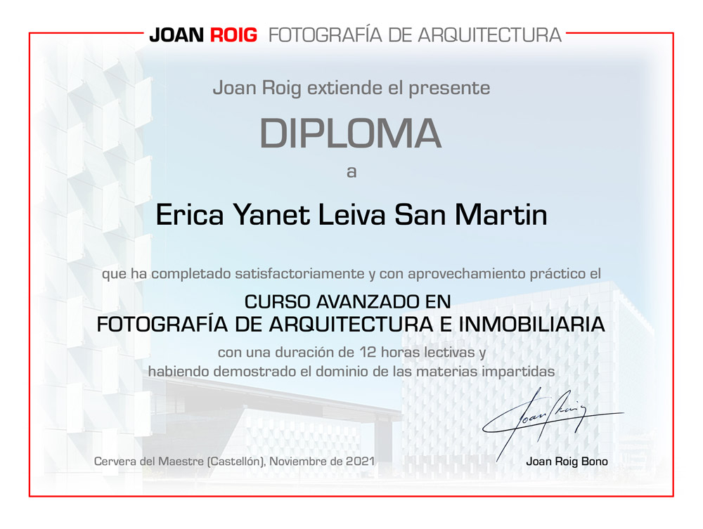 Diploma Fotografía de Arquitectura e Inmobiliaria. CasaStaging